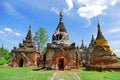 Beautiful Ancient Burmese Buddhist Daw Gyan Pagoda Temple Complex Ruins in Inwa, Myanmar in Summer Royalty Free Stock Photo
