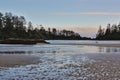 Beautiful scenery of a shallow wide river with trees around it