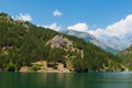 Beautiful scenery from the shores of Komani Lake as seen from the ferry from Fierza to Koman Royalty Free Stock Photo