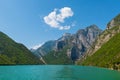 Beautiful scenery from the shores of Komani Lake as seen from the ferry from Fierza to Koman Royalty Free Stock Photo