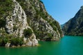 Beautiful scenery from the shores of Komani Lake as seen from the ferry from Fierza to Koman Royalty Free Stock Photo