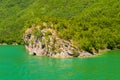 Beautiful scenery from the shores of Komani Lake as seen from the ferry from Fierza to Koman Royalty Free Stock Photo