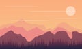 Beautiful scenery spruce and mountains in the afternoon. City vector