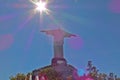 Beautiful scenery of Statue of Christ Redeemer on Corcovado hill Rio de Janeiro