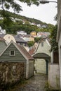 A beautiful scenery on the streets of Bergen, Norway. Royalty Free Stock Photo