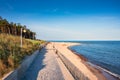 Beautiful scenery of the summer beach at Baltic Sea in Rowy, Poland