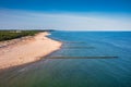 Beautiful scenery of the summer beach at Baltic Sea in Rowy, Poland