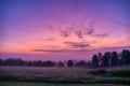 Beautiful scenery of the sunrise in the countryside of Northwest Pennsylvania