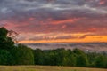 Beautiful scenery of the sunrise in the countryside of Northwest Pennsylvania