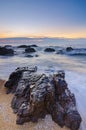 Beautiful scenery against sunrise background at Kemasik Beach