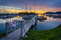 Beautiful scenery sunset background surrounding yatch harbour Royalty Free Stock Photo