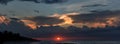 Beautiful scenery of the sunset on the beach of Varadero, Cuba Royalty Free Stock Photo