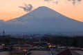 sunset at the peak Mountain Fuji in japan