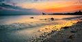 beautiful scenery in sunset with view on blackrock at Galway bay, Ireland Royalty Free Stock Photo