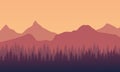 The beautiful scenery tree and mountain in the afternoon. City vector