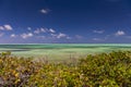 Beautiful scenery of a tropical exotic beach in Salt pans. Bonaire, Caribbean Royalty Free Stock Photo