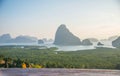 Beautiful and scenery viewpoint over Phang Nga Bay Sametnangshe Island , Thailand