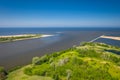 The beautiful scenery of the Vistula river at the Baltic Sea, Mikoszewo. Poland