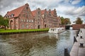 Beautiful scenery and waterways in Lubeck, Germany Royalty Free Stock Photo