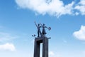 Beautiful scenery of Welcome statue with blue sky