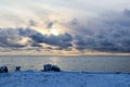 Beautiful scenery of White lake, Vologda oblast, Russia Royalty Free Stock Photo