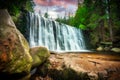 Beautiful scenery of the Wild Waterfall on the ÃÂomnica river, Karpacz. Poland Royalty Free Stock Photo