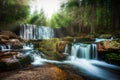 Beautiful scenery of the Wild Waterfall on the ÃÂomnica river, Karpacz. Poland Royalty Free Stock Photo