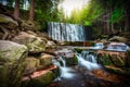 Beautiful scenery of the Wild Waterfall on the ÃÂomnica river, Karpacz. Poland Royalty Free Stock Photo