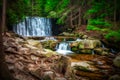 Beautiful scenery of the Wild Waterfall on the ÃÂomnica river, Karpacz. Poland Royalty Free Stock Photo