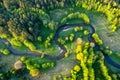 Beautiful scenery of winding river, aerial view Royalty Free Stock Photo