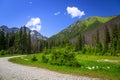 Beautiful scenery of Wlosienica meadow in Tatra mountain Royalty Free Stock Photo