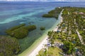 Beautiful and scenic aerial of Pangangan Island, a coral island in Calape, Bohol, Philippines Royalty Free Stock Photo