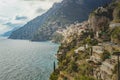 Beautiful scenic of amalfi coast and positano town in south ital Royalty Free Stock Photo