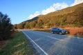 Beautiful scenic of asphalt highways of mount aspiring national