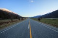 Beautiful scenic of asphalt highways of mount aspiring national Royalty Free Stock Photo