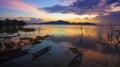 beautiful scenic of Bangpra reservoir dusky time in chonburi eastern thailand