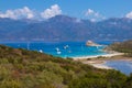 Beautiful and scenic beaches at the island of Corse, plage de Lotu northern of Corse near Saint-Florent, France