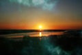 Beautiful Scenic California Sunrise With Abstract Galaxy Royalty Free Stock Photo