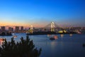 Beautiful scenic dusky time of rainbow bridge important landmark