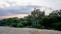 Beautiful scenic evening at the top of nandi hills during sunset