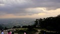 Beautiful scenic evening at the top of nandi hills during sunset