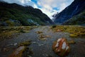 Beautiful scenic of franz josef glacier most popular traveling d Royalty Free Stock Photo