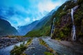 Beautiful scenic of franz josef glacier most popular traveling d Royalty Free Stock Photo