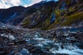 Beautiful scenic of franz josef glacier most popular traveling d Royalty Free Stock Photo