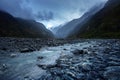 Beautiful scenic of franz josef glacier national park southland Royalty Free Stock Photo