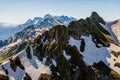 Beautiful scenic landscape of Caucasus mountains at spring, Aibga Ridge, Sochi, Krasnaya Polyana, Russia