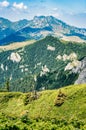 Beautiful scenic landscape in Ciucas Mountains part of the Carpathian Mountains in Romania Royalty Free Stock Photo