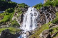 Beautiful scenic landscape of Imeretinskiy waterfall in Caucasus mountains, Karachai-Cherkess Republic. Imeretinka river waterfall Royalty Free Stock Photo