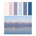 Beautiful scenic landscape  of Shkodra lake in a colour palette Royalty Free Stock Photo