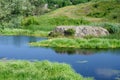 Beautiful scenic landscape on the Tyasmin river, Kamyanka, Ukraine. Travel by Ukraine Royalty Free Stock Photo